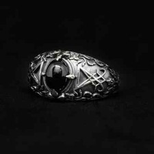 Dropshipping Vintage Sigil Lucifer Rock Ring 316L Stainless Steel Seal of Satan