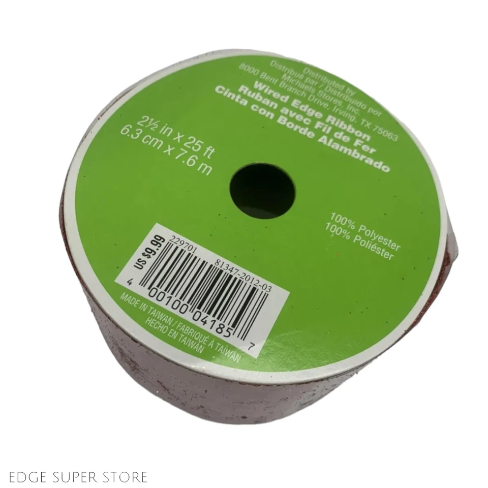 Círculos brillantes a lunares Celebrate It rojo brillante cinta de borde con cable ancho grueso Foto 4 de 4