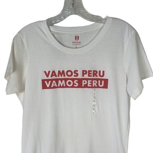 FPF Vamos Peru Soccer Futbol Womens Tshirt White Official Licensed Product Large - Picture 3 of 11