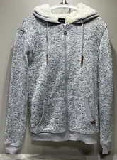 Buffalo David Bitton Jacket Men's S Small Gray Hooded Heavy Fleece Sherpa Lined
