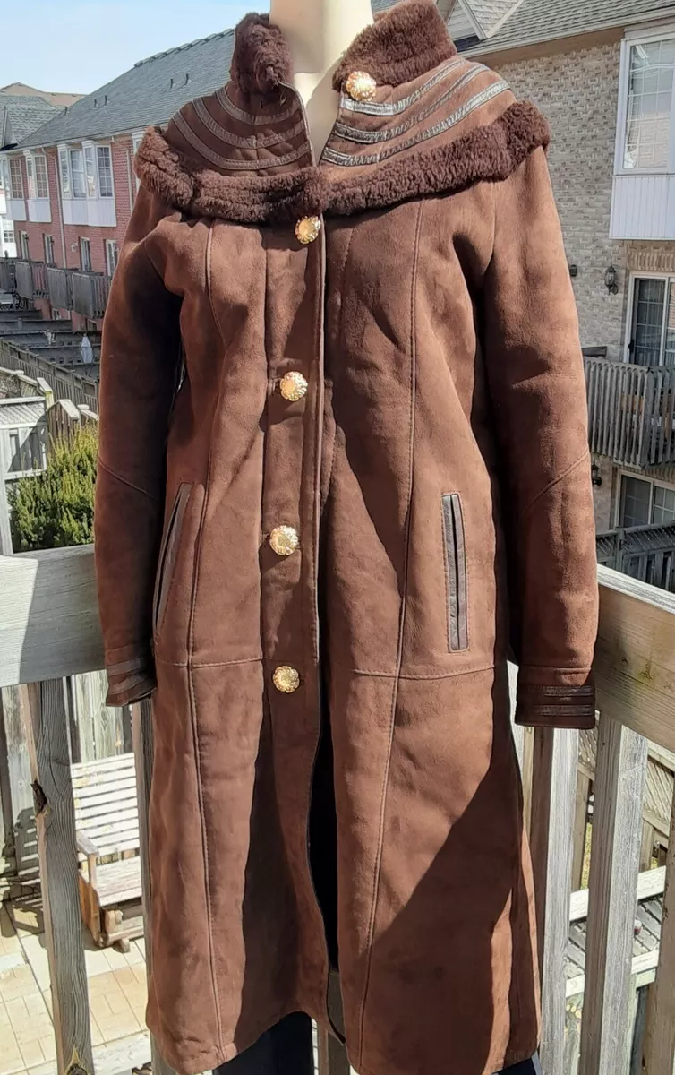 Sheepskin shearling deals coat womens