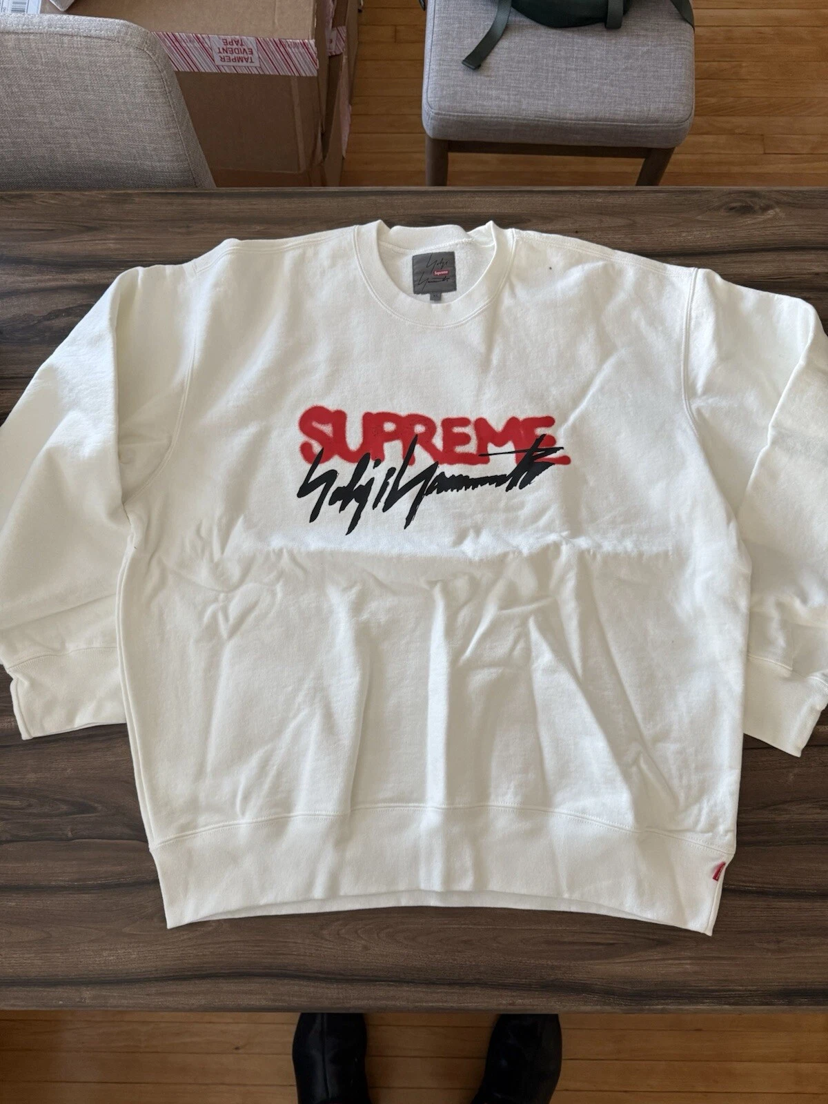 *EN MAIN* Taille XLWhite Supreme Yohji Yamamoto col rond NEUF. JAMAIS PORTÉ