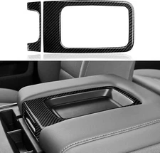 Real Carbon Fiber Armrest Box Panel Cover Trim Fits 14-18 Silverado Sierra