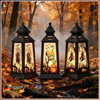 KüRbis Herbstdeko Kerze LED 3 StüCk Halloween Laterne Deko FüR Zuhause