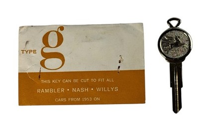 VTG PEGASUS MOBIL GAS OIL BLANK CAR KEY Type G Rambler Nash Willys 1953 & On