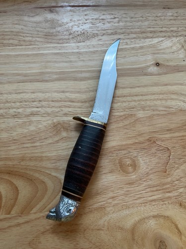 Vintage Craftsman Bear Head Fixed Blade Hunting Knife USA