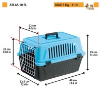 Ferplast Atlas 10 EL Transportbox FüR Katzen & Kleine Hunde Bis 5 Kg Hellblau
