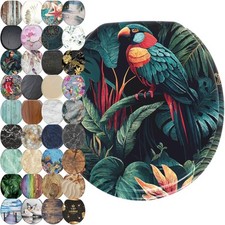 Soft Close Toilet Seat ROUND, Quiet and Slow Close Lid and Seat, Strong Bumpe...