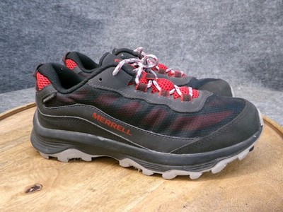 Merrell Moab Speed Low Hiking Shoes Sneakers Youth 4.5 M Black Red Waterproof