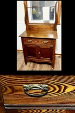 Antique Wash Stand Dresser Beautiful Wood Grain Drawer And Cupboard