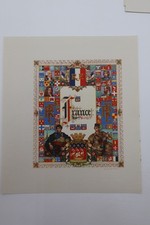 1947 Arthur Szyk France Lithograph Stamp Album Title Page First Edition