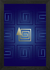 Abstraktes Labyrinth Bild mit dem W gerahmten Wandbild Poster Leinwanddruck Bild