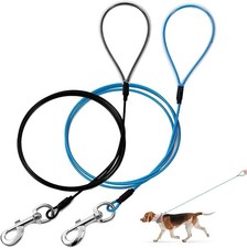 Chew Proof Dog Leash,6FT Metal Cable Lead,Heavy Duty Leash 6FT, Black Blue