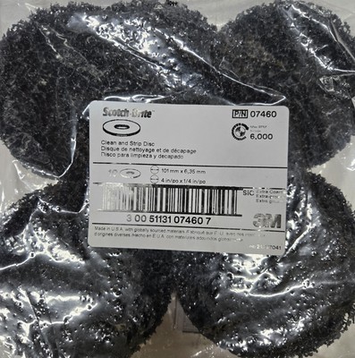 3M Scotch-Brite 07460 Clean and Strip Discs, 4 in Dia, Extra Coarse Grade, 10pk