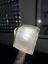 Vintage 1990s IKEA IVIKEN B0012 Ice Cube Frosted Glass Table Lamp