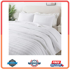 White King Size Quilt Bedding Sets with Pillow Shams, Lightweight Soft Bedspread