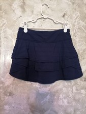 Athleta Tiered Skort Shorts Swagger Navy Blue Athletic Tennis Running Girl L/12