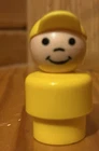 Vintage Fisher Price Little People Rare HTF All Yellow Plastic Boy