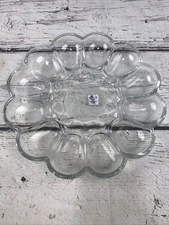 NEW Princess House Fantasia Crystal Deviled Egg Server Platter 10" #591 NIB