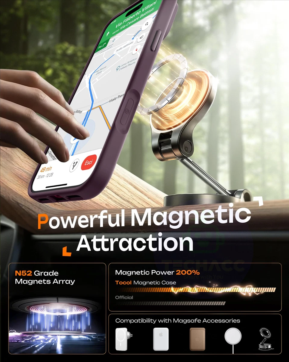 For iPhone 18 Pro Max 17 16 Heavy Duty Case Shockproof Magnetic Matte Lens Cover