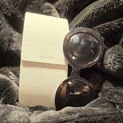 PRADA Baroque SPR 27N Round Tortoiseshell Sunglasses Brown Tinted Oversized