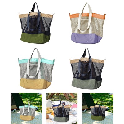 Netz Strandtasche für Damen/Herren große Strandtasche für Camping Aufbewahrung Pool