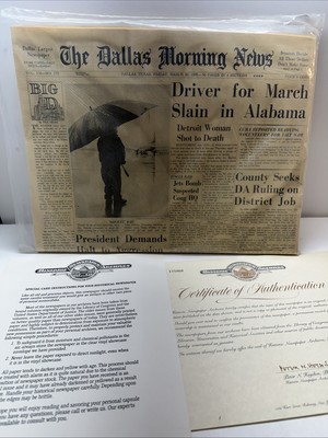 Dallas Morning News 1965 Authentication Library of Congress Historical Newspaper