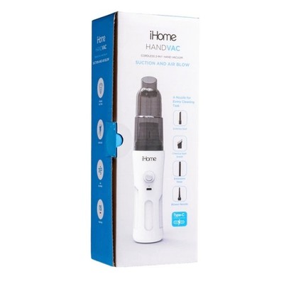 NEW iHome Cordless 2-in-1 Hand Vacuum and Accessory Kit with Suction & Air Blow