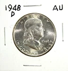 1948-D Franklin Half Dollar AU 90% Silver #GA-4