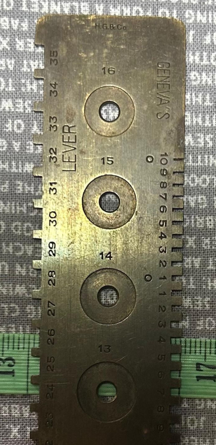 Vintage Precision Watch Makers Brass Tool Mainspring Gauge Echelle de Montandon image 4