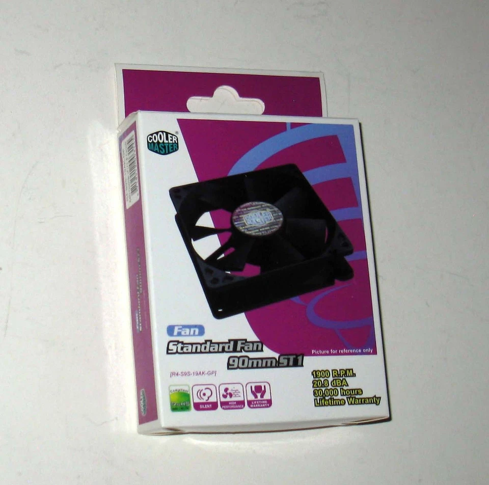 NEU Cooler Master Standard Lüfter 90mm ST1 1900 U/min R4-S9S-19AK-GP 12V schwarz