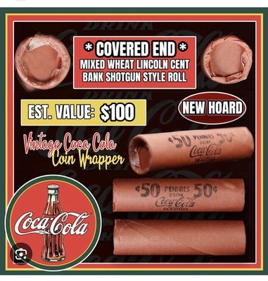 Vintage Unopened Wheat Penny Roll Coca Cola SEALED!!! Shotgun Ends (1910-1939)