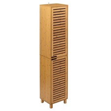 Badezimmerschrank Badregal Hochschrank Bambus 170x34x24cm braun Badezimmer Regal