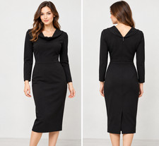 OSCAR DE LA RENTA WOOL CREPE STAND COLLAR DRESS RV$3190