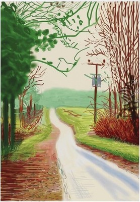 David Hockney 23. Februar, Ankunft des Frühlings in Woldgate E Yorks 2011 M Poster