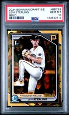 2024 Bowman Draft Sapphire Edition Levi Sterling Gold/50🔥PSA 10🔥POP 1🔥