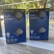 NEW SOFT WHITE 100 W LIGHT BULBS A19 Set Of 2-4PK OLD STYLE GLASS