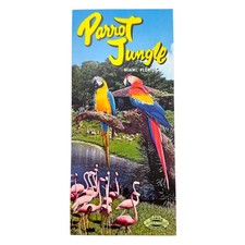 Parrot Jungle Brochure 1960s Miami Florida Advertising Souvenir With Map EUC