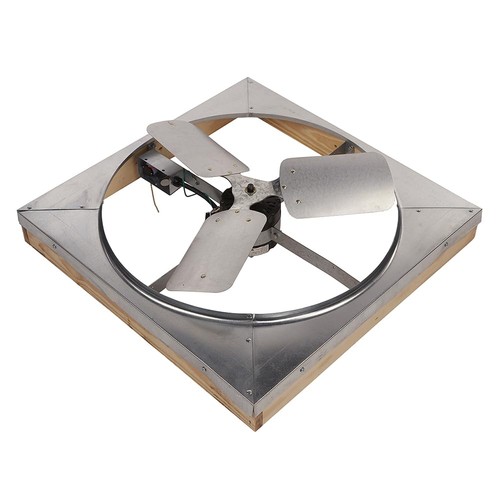 Master Flow GAF 24" Direct Drive 4500 CFM Whole House Fan with Shutter - 1/4 HP - Picture 3 of 6