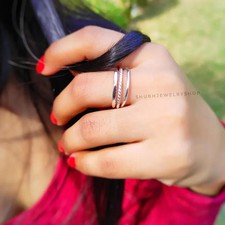 Set of 3 Thin Silver Stacking Rings, Smooth, Hammered, Twist sterling  All Size