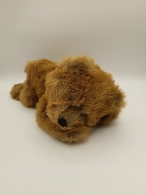 1989 Vtg Brown Gray Bear 24K Polar Puff Realistic Stuffed Animal Plush Toy