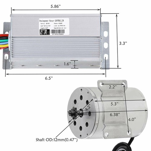 1800W 48V Brushless DC Electric Motor Kit for Go kart Scooter ATV E-bike MX650 - Picture 3 of 11