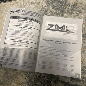 ATARI JAGUAR USER GUIDE,  JAG-WARE CATALOG, ZOOL 2 GAME MANUAL