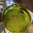 Blenko Green Glass Scorpio Zodiac Suncatcher Disc, astrology.