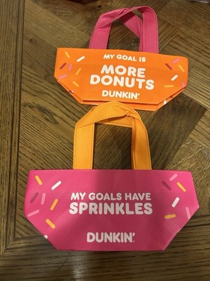 Viral Dunkin  Donuts Mini Reusable Tote Bags - Set of 2