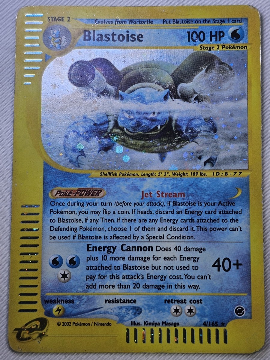 Pokemon 2002 Expedition Blastoise #4/165 Holo Card - Pokemon TCG
