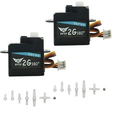 2PCS 2G Plastic Gear Mini Servo, 3.7-5V RC Micro Digital Servos Kit for RC He...