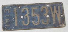 1913 Wisconsin motorcycle license plate