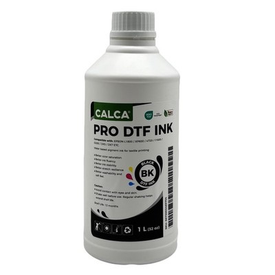 CALCA PRO BLACK DTF Ink 32 oz, Bottle of 1L for Printheads. Water-based