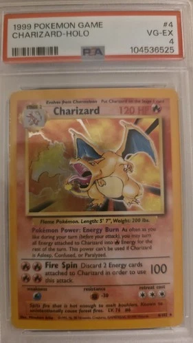 1999 Pokémon Game Charizard -Holo 4/102  PSA 4